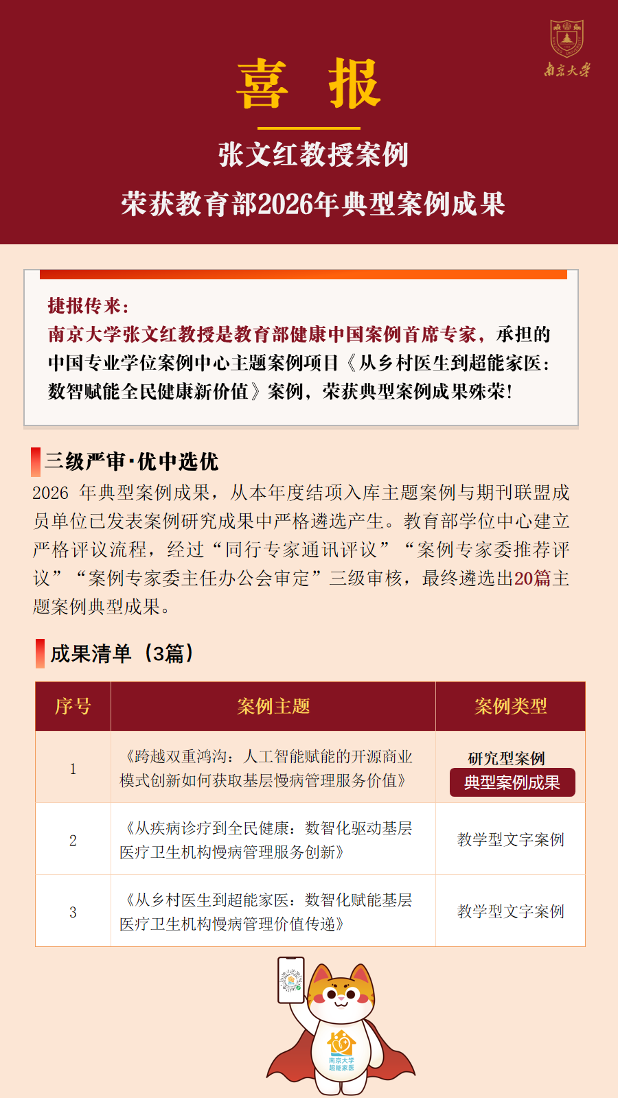 国家级殊荣丨张文红教授牵头案例，荣获教育部2026年典型案例成果！